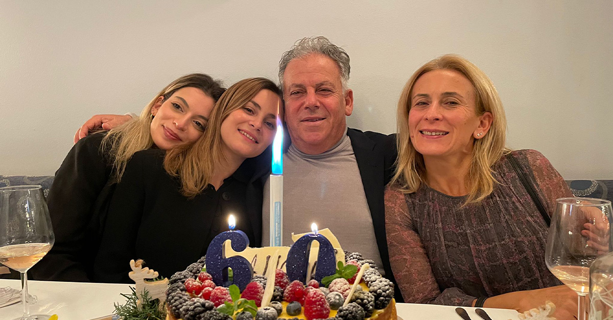 Giorgia e la sua famiglia, in occasione del 60° compleanno di papà Fabio