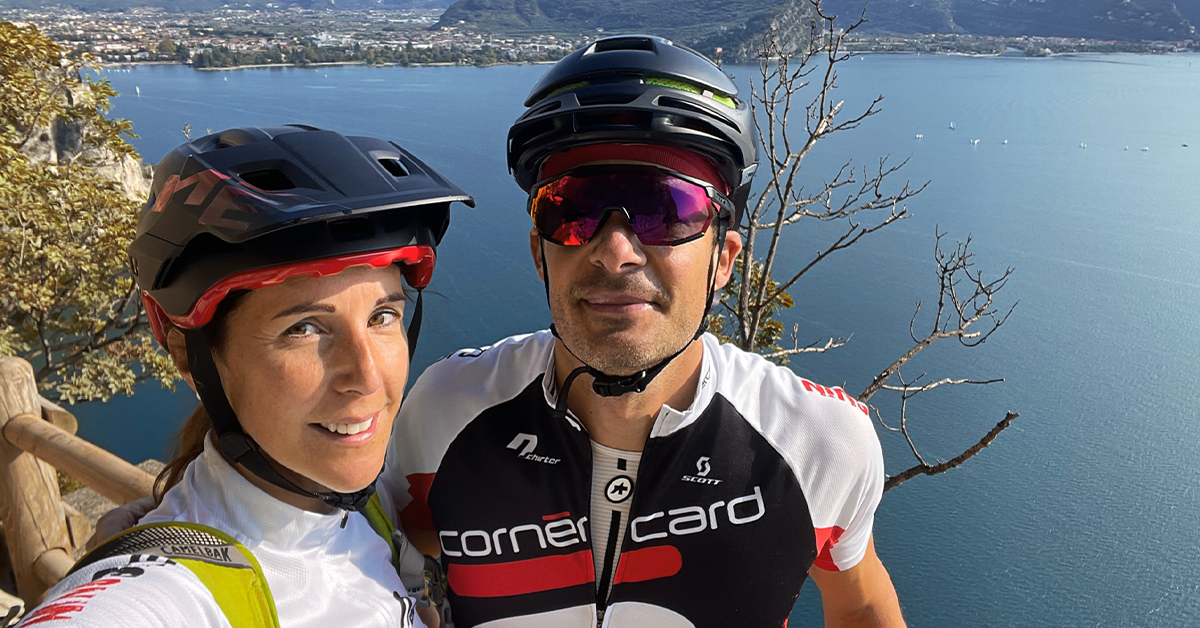 Roberta e Matteo in bicicletta